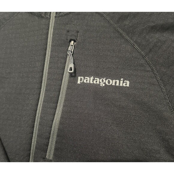 Patagonia Women’s R1 Pullover Fleece Lined S Black 1/2 Zip Slim Pocket Hiking - Picture 3 of 11